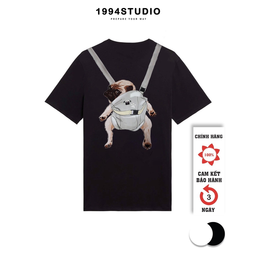 Áo thun nữ form rộng 2 màu đen trắng in hình cho pug đáng yêu - 1994stutio | BigBuy360 - bigbuy360.vn