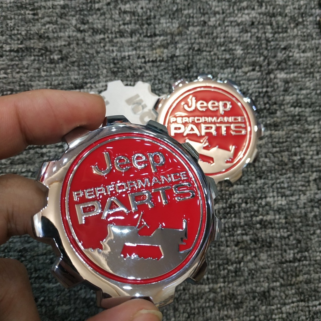 Logo Jeep Performance Parts 6.2cm hình bánh răng hợp kim dán xe