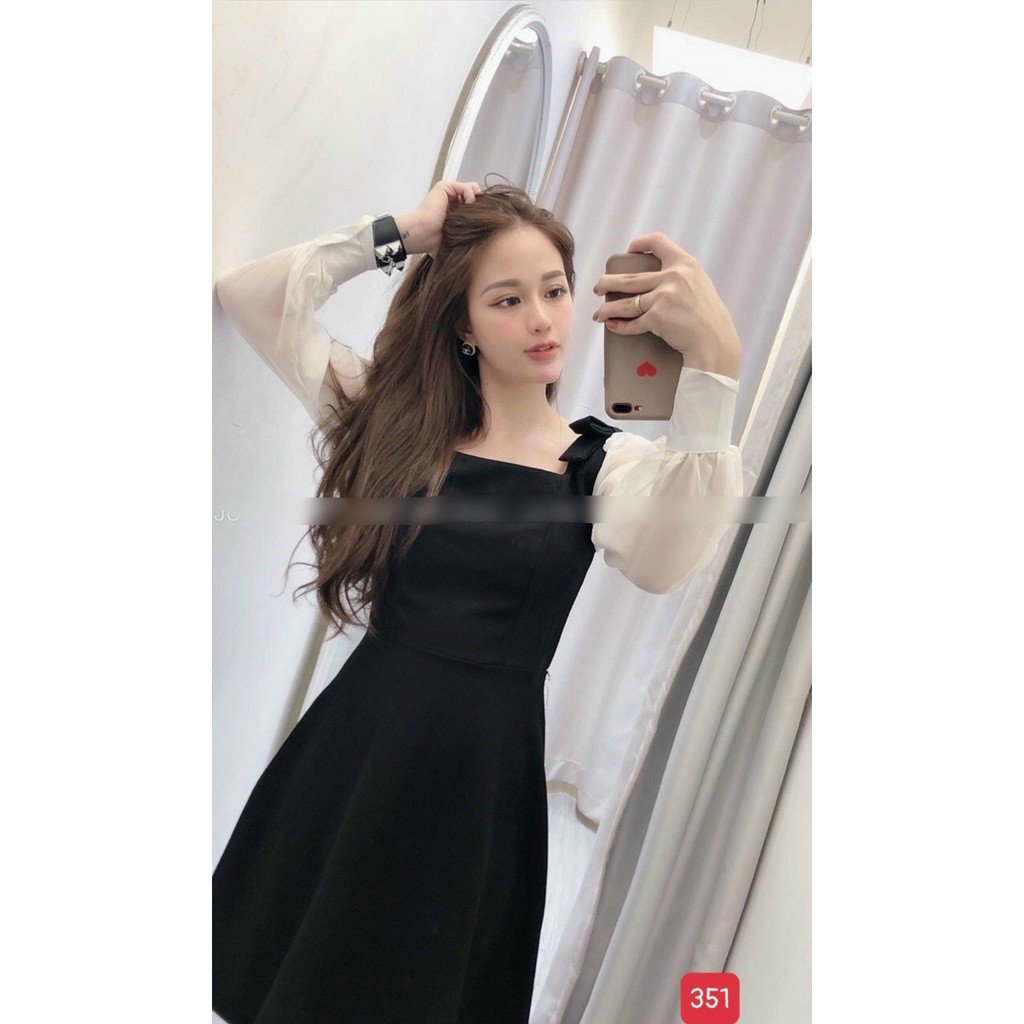 Đầm Dự Tiệc Cổ Vuông Tay Dài Tay Phối Voan Đi Tiệc Cưới, Dạo Phố Cà Phê Xinh Yêu, Đẹp Cao Cấp Dành Cho Nữ | BigBuy360 - bigbuy360.vn