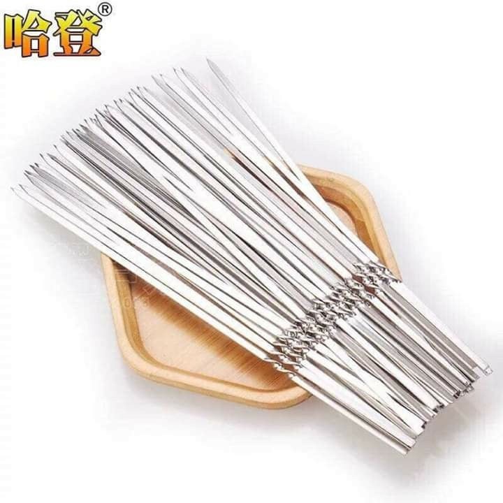 combo sét 10 que xiên thịt nướng bằng inox