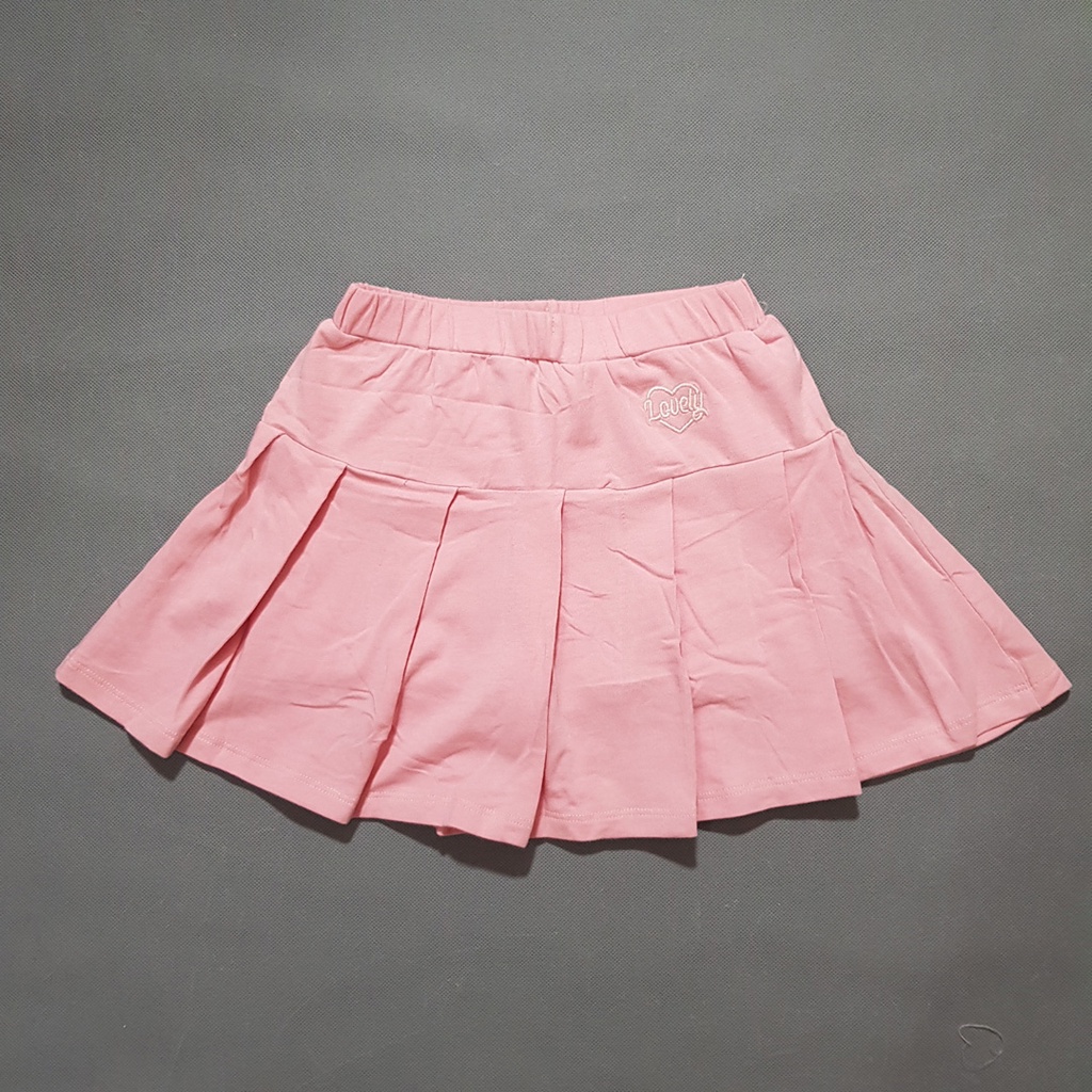 Váy thun cotton xếp ly thêu lovely dễ thương cho bé gái
