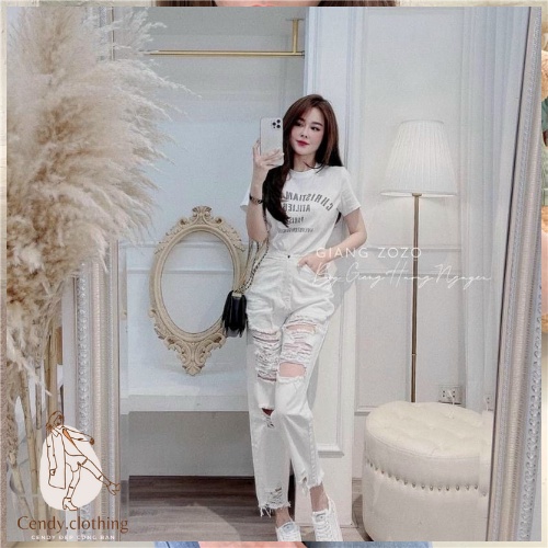 [Hàng Cao Cấp Loại 1] Quần Baggy Bò Rách Cendy Clothing Trẻ Trung Cá Tính - CD003
