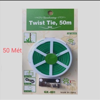 Cuộn dây buộc đồ đa năng Twist Tie 50m (Dây nhựa, lõi kẽm)