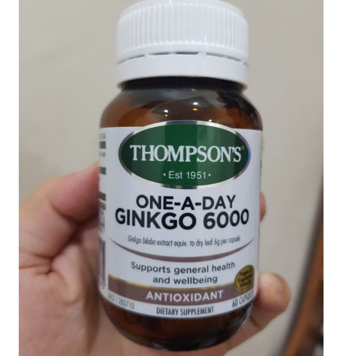 Tuần hoàn não Ginkgo Biloba 6000mg, hộp 60 viên, ảnh bill phía sau, Thompson nhé, đừng hỏi chuẩn không nha, nghe mệt | BigBuy360 - bigbuy360.vn