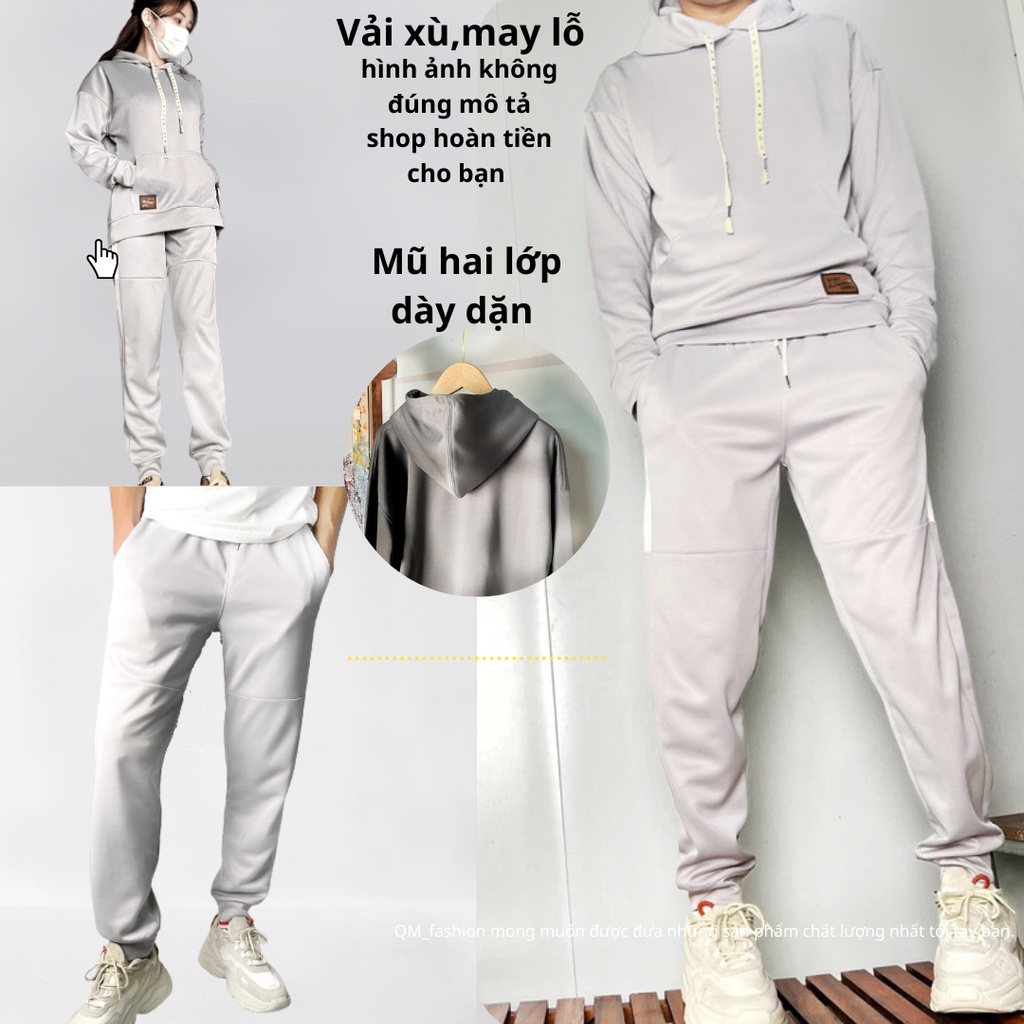 Bộ thun thể thao nam nữ, quần áo jogger hoodie thun , bộ thun mặc nhà. dạo phố