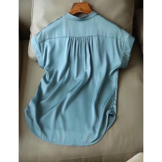 Sơ mi cổ tàu xanh mát