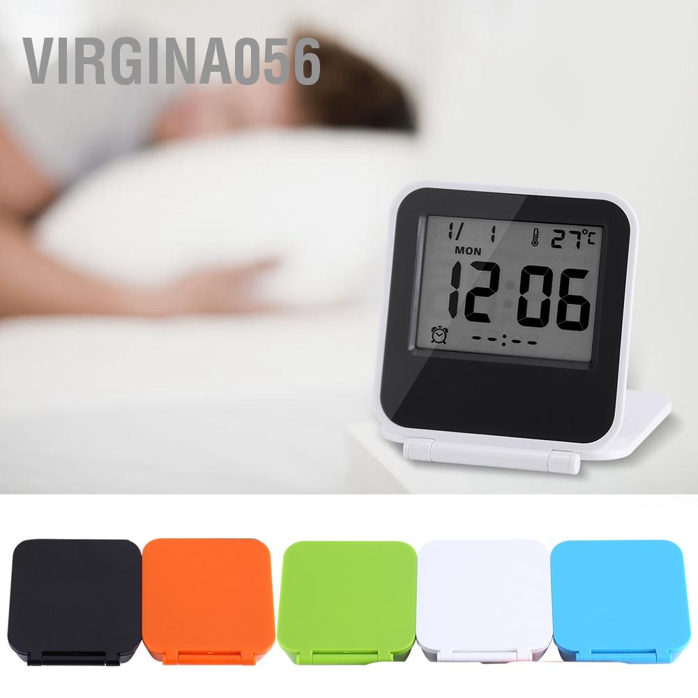 Có thể bán buôn Portable Foldable Tabletop Travel Digital Alarm Clock with Temperature Calendar Date Week Virgina056 Hàng giao ngay