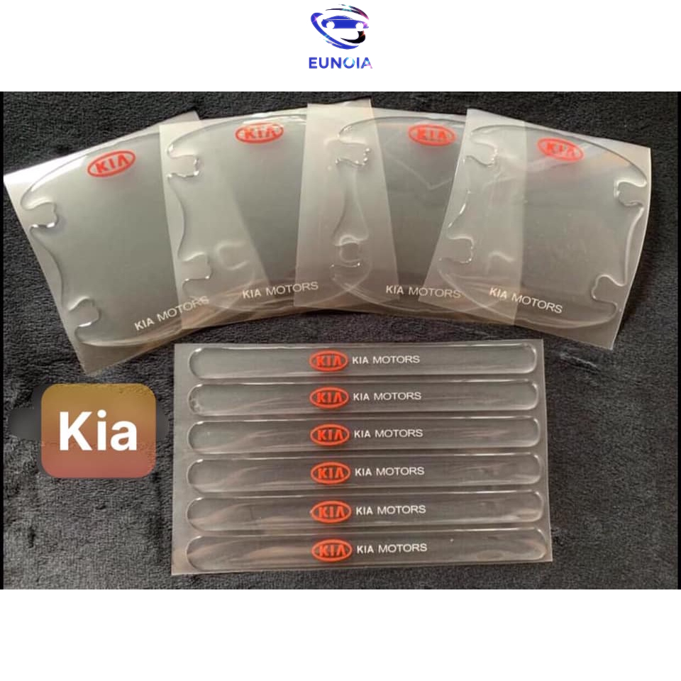[LOGO KIA MỚI] Bộ 10 Chi Tiết Miếng Dán Silicon Chống Xước Hõm Cửa, Tay Nắm Cửa , Gương Ô Tô Xe Hơi Có Logo Hãng Xe Kia
