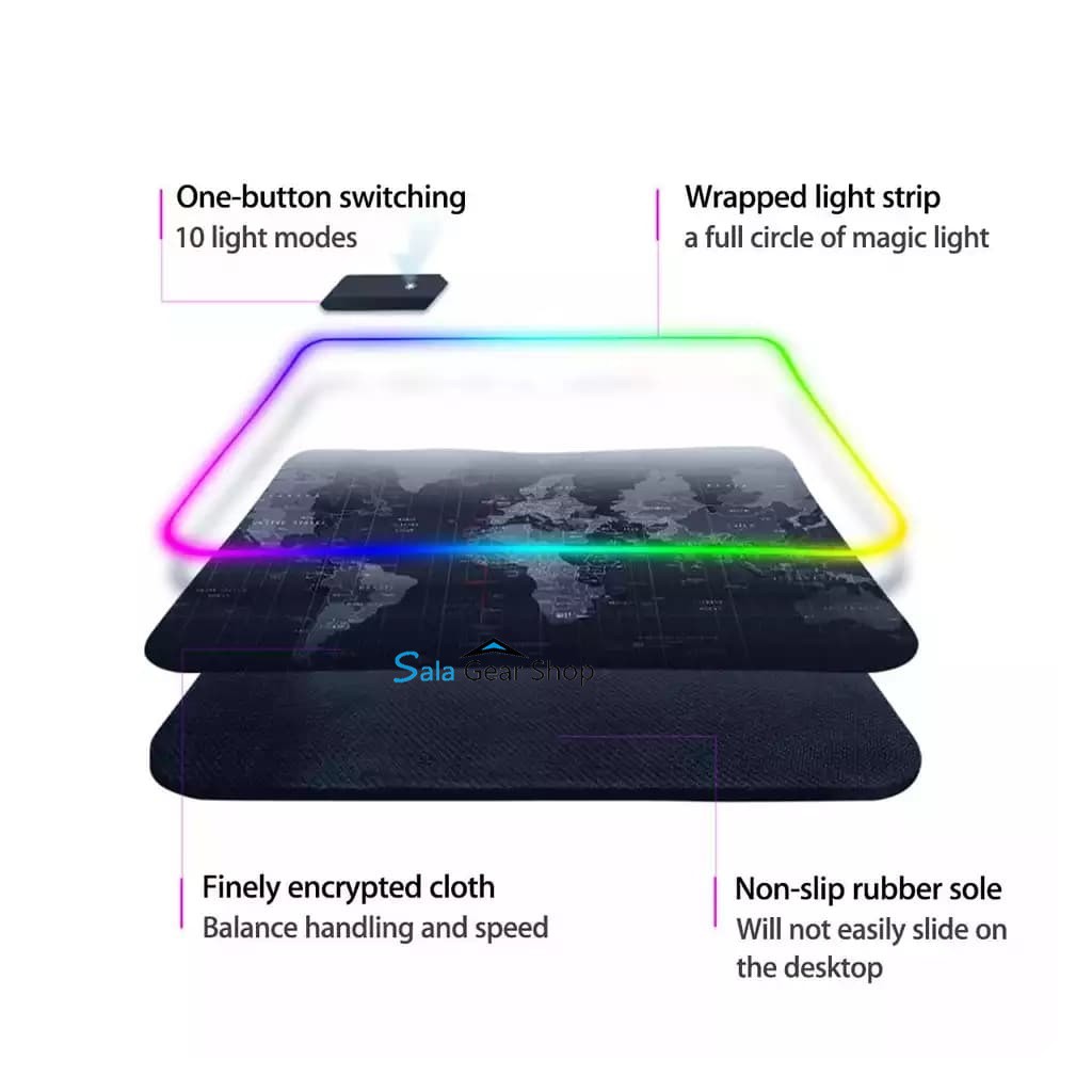 Pad Lót Chuột RGB,Bàn Di Chuyển Chuột RGB, 350* 250* 4mm