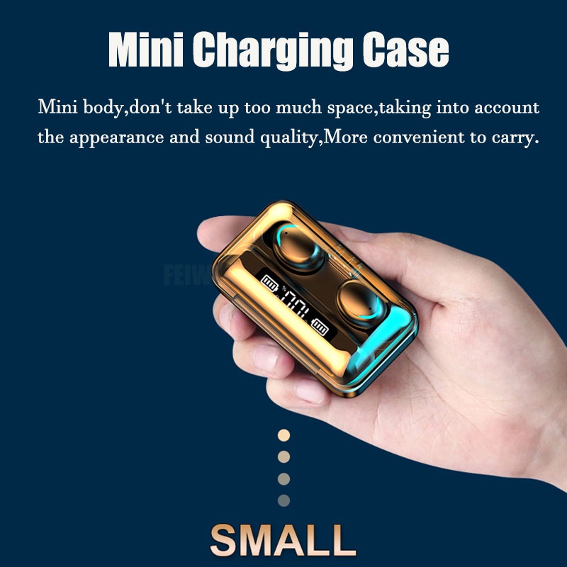 Tai nghe không dây F9 5C Bluetooth 5.0 chống ồn Tai nghe thể thao chống thấm nước Tai nghe cảm ứng trong tai cho tất cả điện thoại thông minh