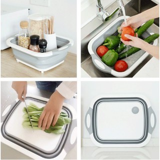 Thau đa năng tiện lợi 2 in 1 - thau và thớt xếp gọn