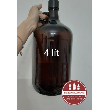 Bình thủy tinh nâu 4 lít
