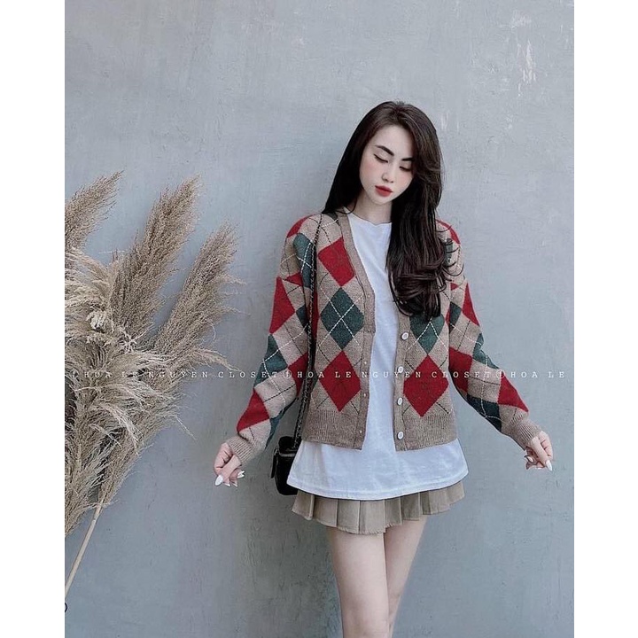 ÁO KHOÁC LEN CARDIGAN HOẠ TIẾT