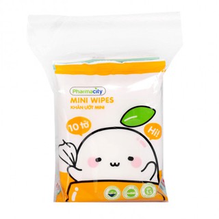 Khăn ướt mini Pharmacity (1 gói x 10 tờ) màu ngẩu nhiên