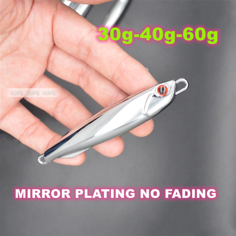 1 cái 30g / 40g / 60g mồi câu cá mạ điện tấm sắt cá chì