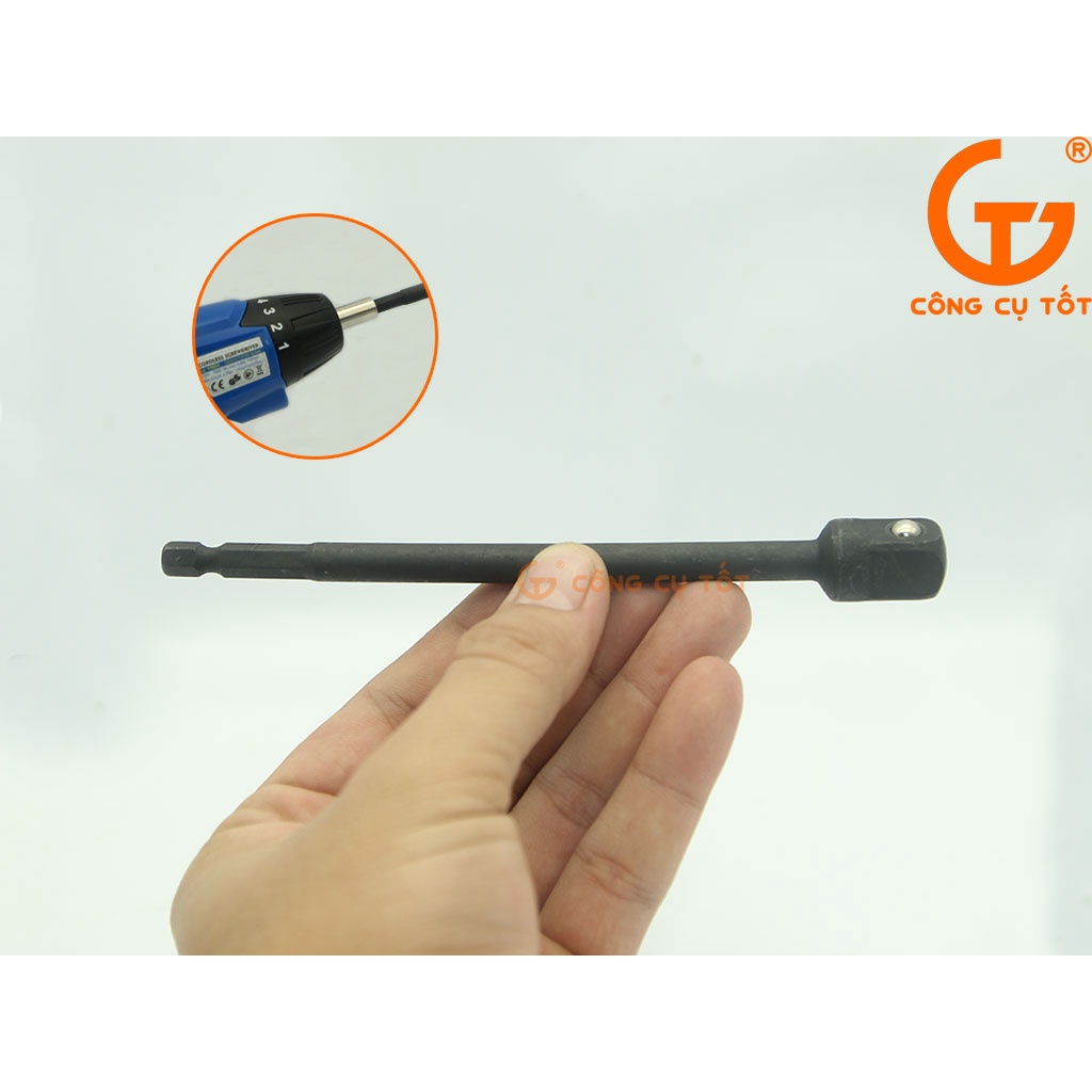 Bộ ba thanh vặn khẩu 1/4 - 3/8 - 1/2 chuôi lục dài 150mm thép CrV 50BV30