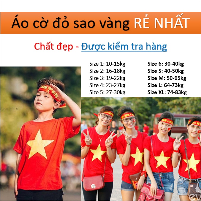 sỉ áo cờ đỏ sao vàng cho bé 10-30kg, áo thun cho bé, áo cộc tay cho bé, áo sao vàng cho bé