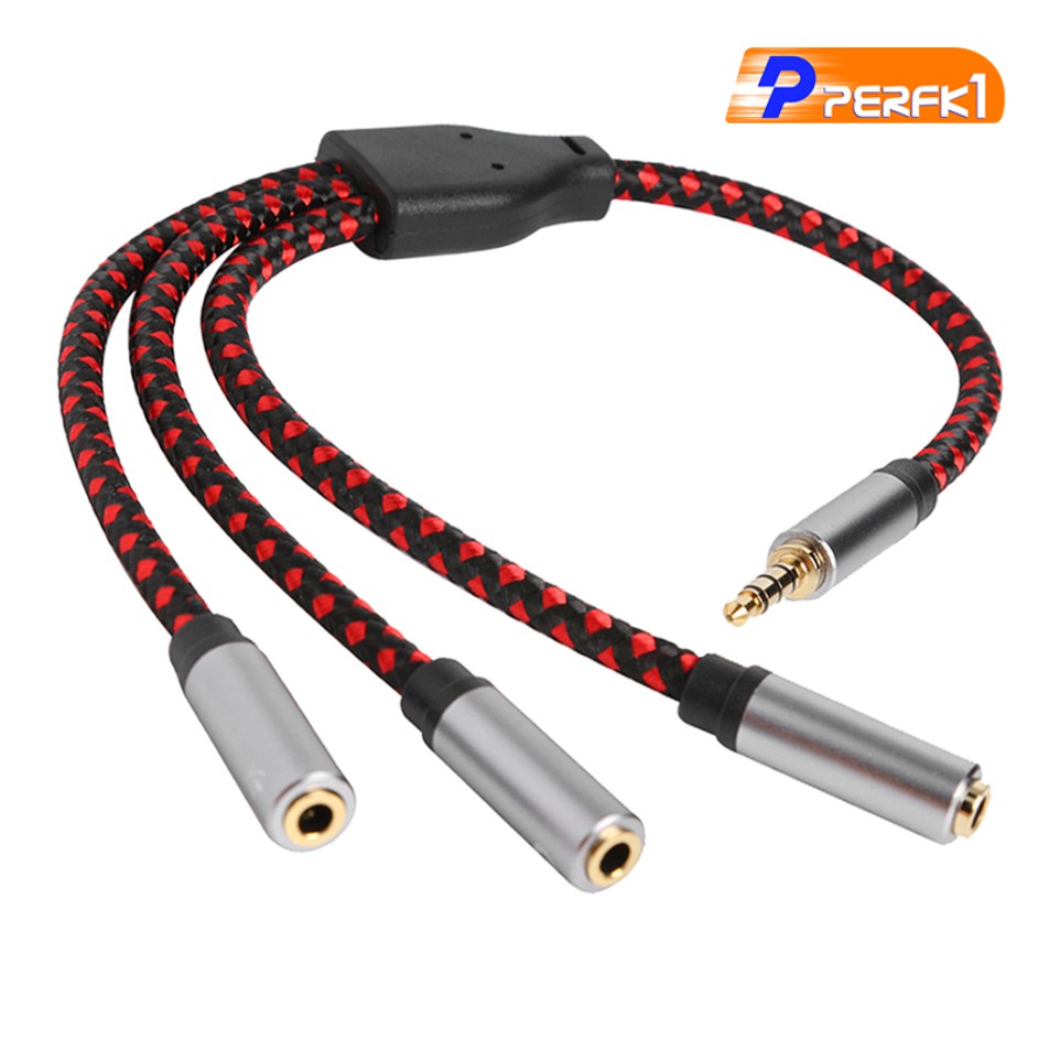 Dây cáp chia 3 cổng âm thanh 11.8 "3.5Mm đầu cắm sang 3x cổng cắm