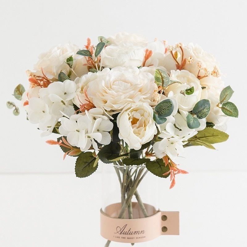 1 Nhánh Hoa Hồng Nhân Tạo Trang Trí Nhà Cửa/Văn Phòng/Sự Kiện