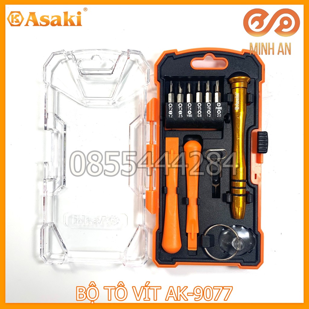 BỘ TÔ VÍT SỬA CHỮA ĐIỆN THOẠI [HÀNG CHÍNH HÃNG] ASAKI AK-9077