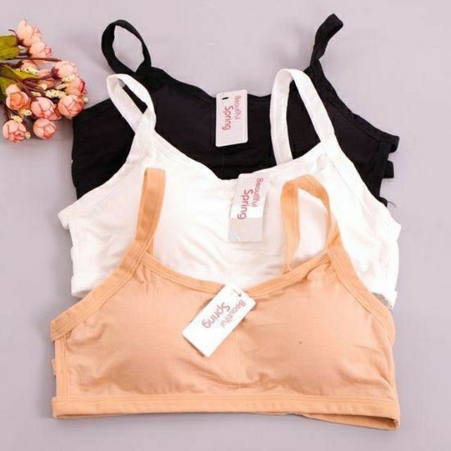 Áo Bra Nhún Ngực Ba Dây Lưng, Áo Lót Thể Thao Học Sinh Ba Màu [Ảnh Chụp Thật] - OB022