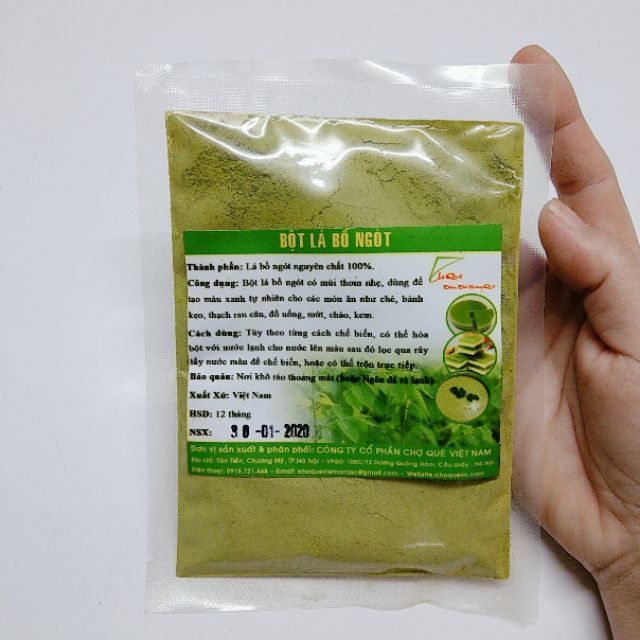 Bột tạo màu rau củ tự nhiên 50g Gấc, Khoai lang tím, Dành dành, Dền, Đậu biếc, Cà rốt, Bí đỏ, Lá gai, Bồ ngót, Khúc