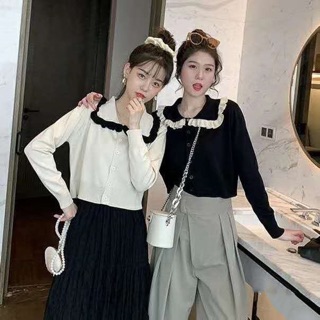 Áo len nữ cổ bẻ dài tay thời trang