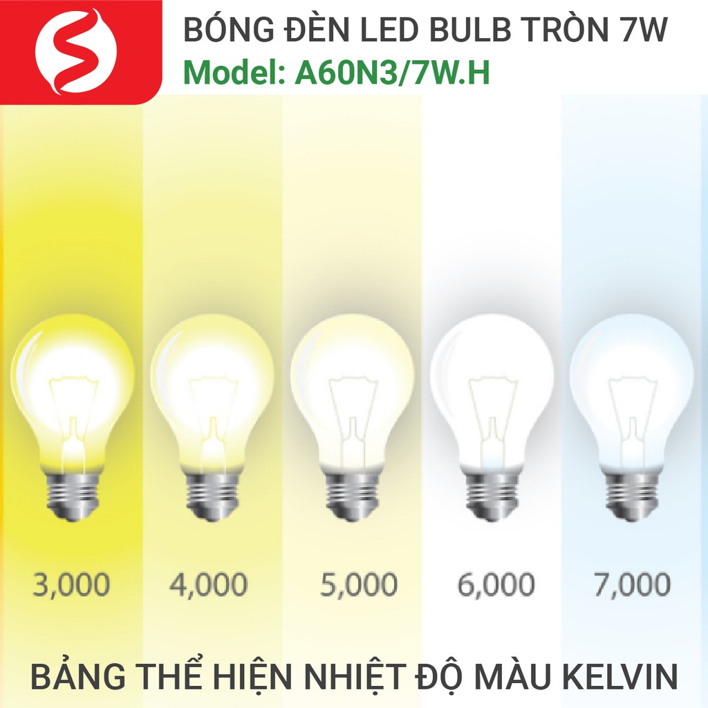 Bóng đèn Led Bulb tròn 7W - A60N3/7W.H