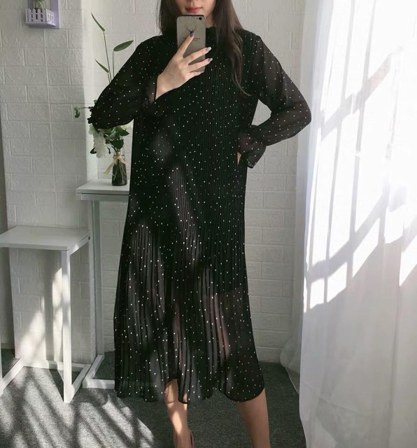 Váy bầu suông dáng dài chất voan 40-70kg Kèm video