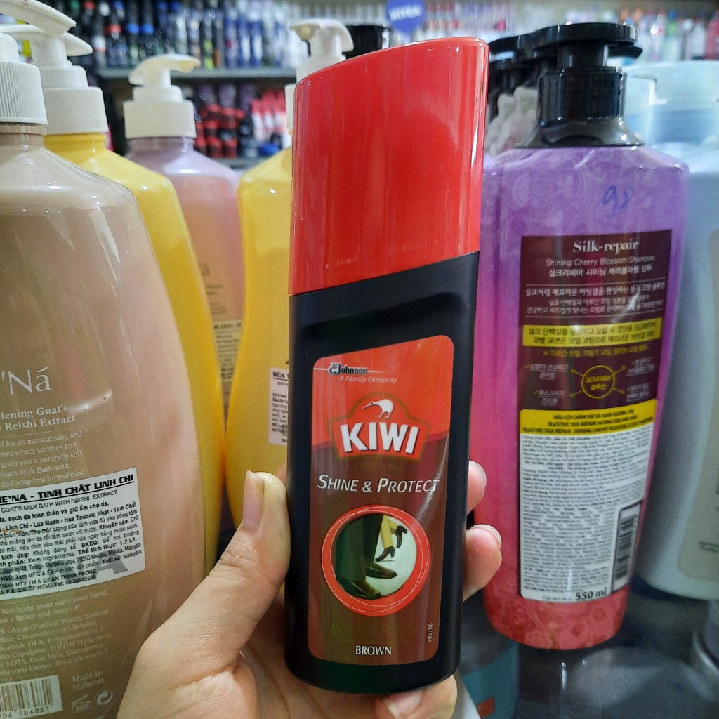 Xi Nước Màu Đen Kiwi Shine &amp; Protect Black 75ml