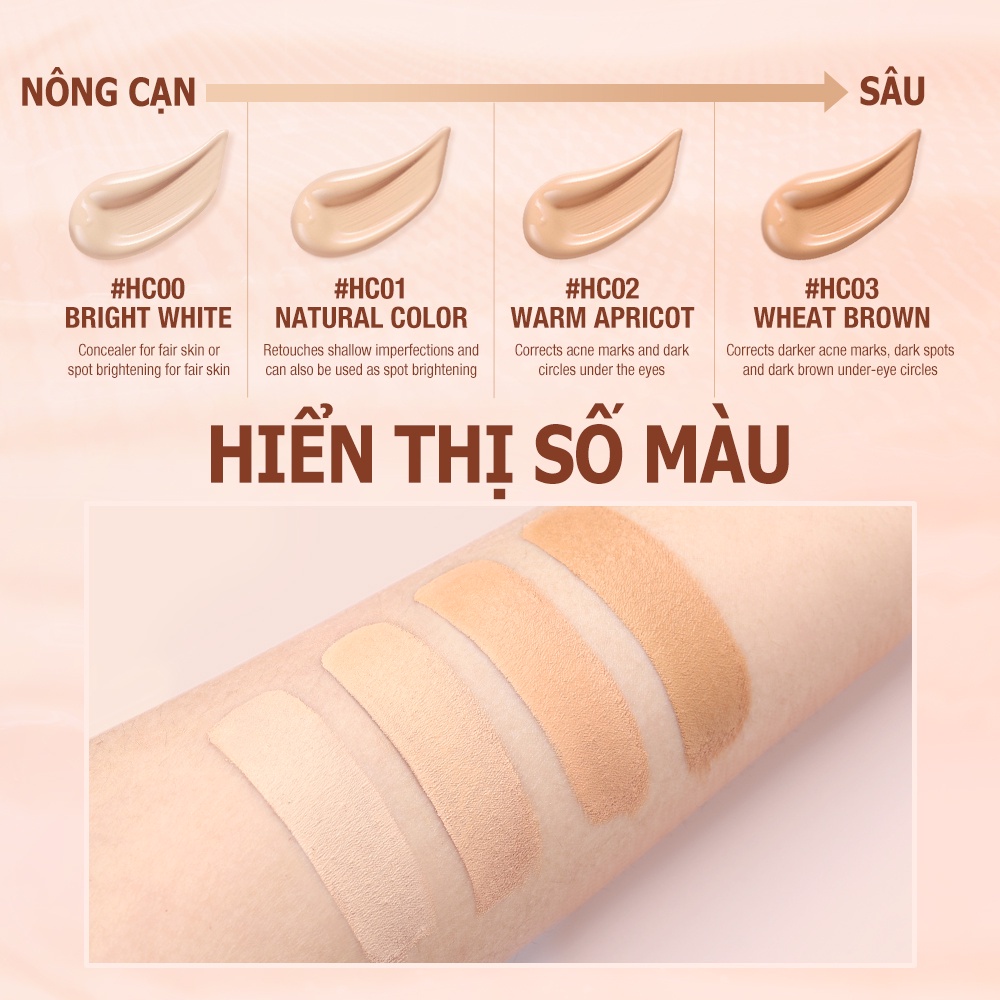 Che Khuyết Điểm O.TWO.O dạng tuýt Che Phủ Quầng Thâm, Mụn Lâu Trôi Chống Thấm Nước 10g SC033