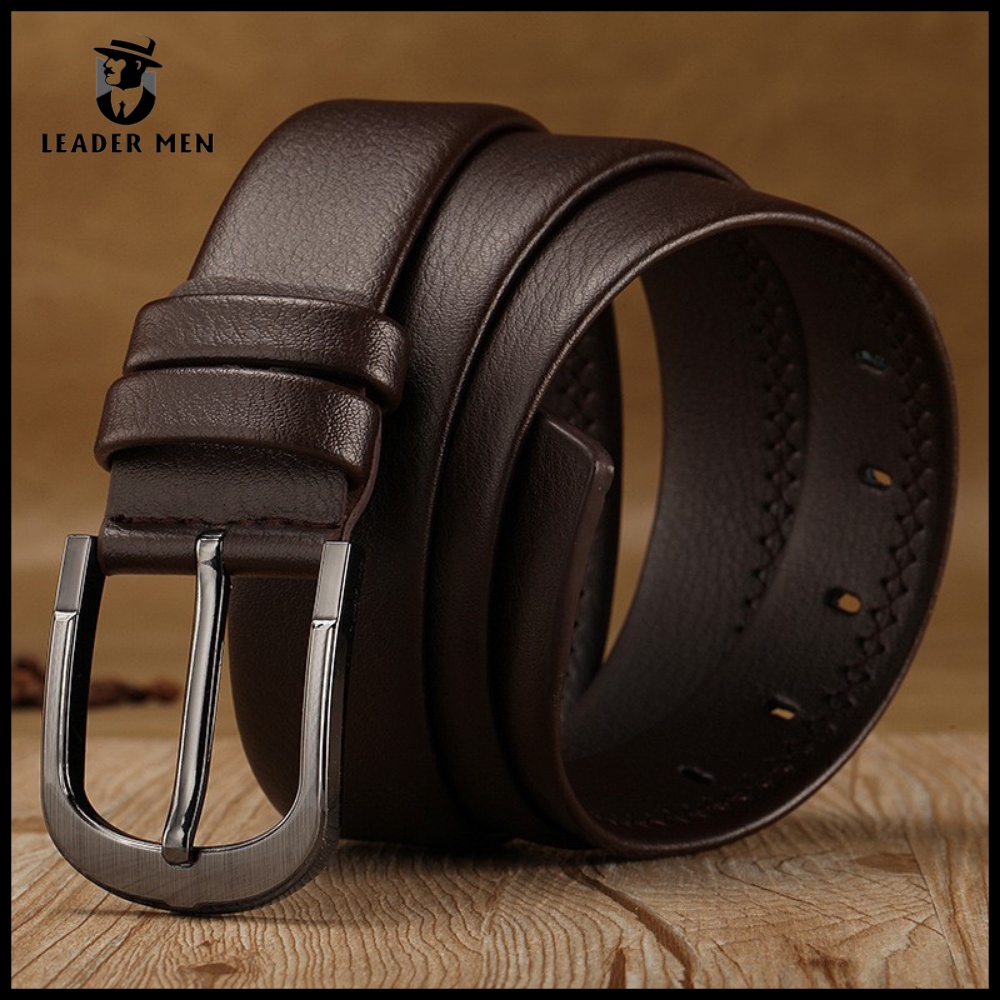 Thắt Lưng Nam Khóa Kim Da Bò Cao Cấp Thời Trang Hàn Quốc - Dây Lưng Nam LEADERMEN Sang Trọng, Lịch Lãm, Đẳng Cấp -LMEN14