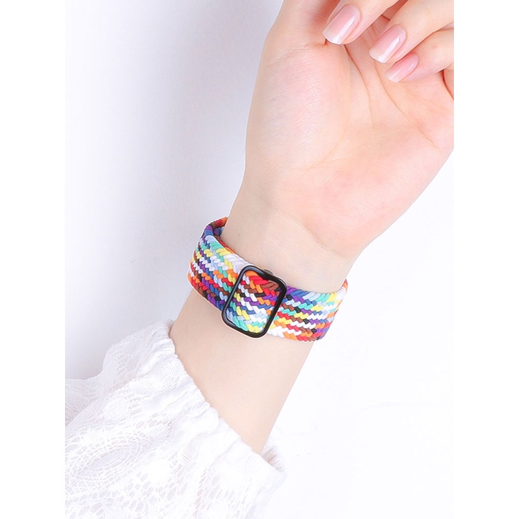Dây Đeo Đồng Hồ Bằng Nylon Co Giãn Cho iwatch7 Series 6 / 5 / 4 / 3 / SE 41mm45mm 40mm44mm 6 5 4 SE