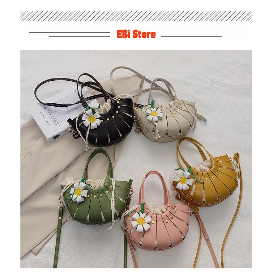 Túi Xách Handmade Lát Bông Hoa Xinh ❤️ Ebi Store - Freeship ❤️Set nguyên liệu túi tự đan DIY nữ Hot Nhất Năm