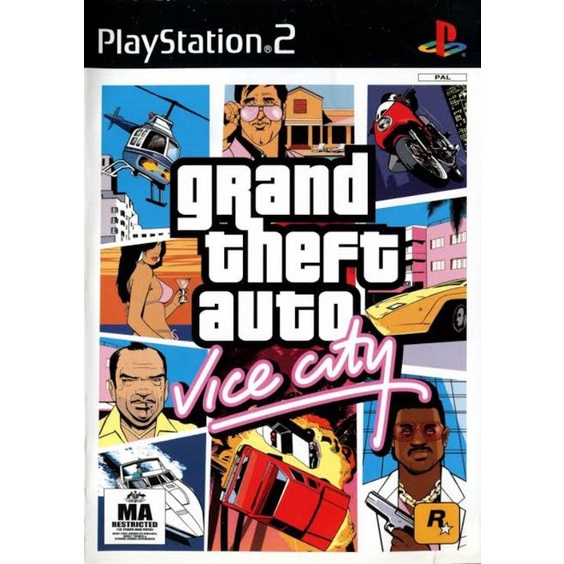 Ps2 Game Disc-GTA VICE CITY Car Theft (Hawaii) Tiền mặt khi giao hàng có sẵn
