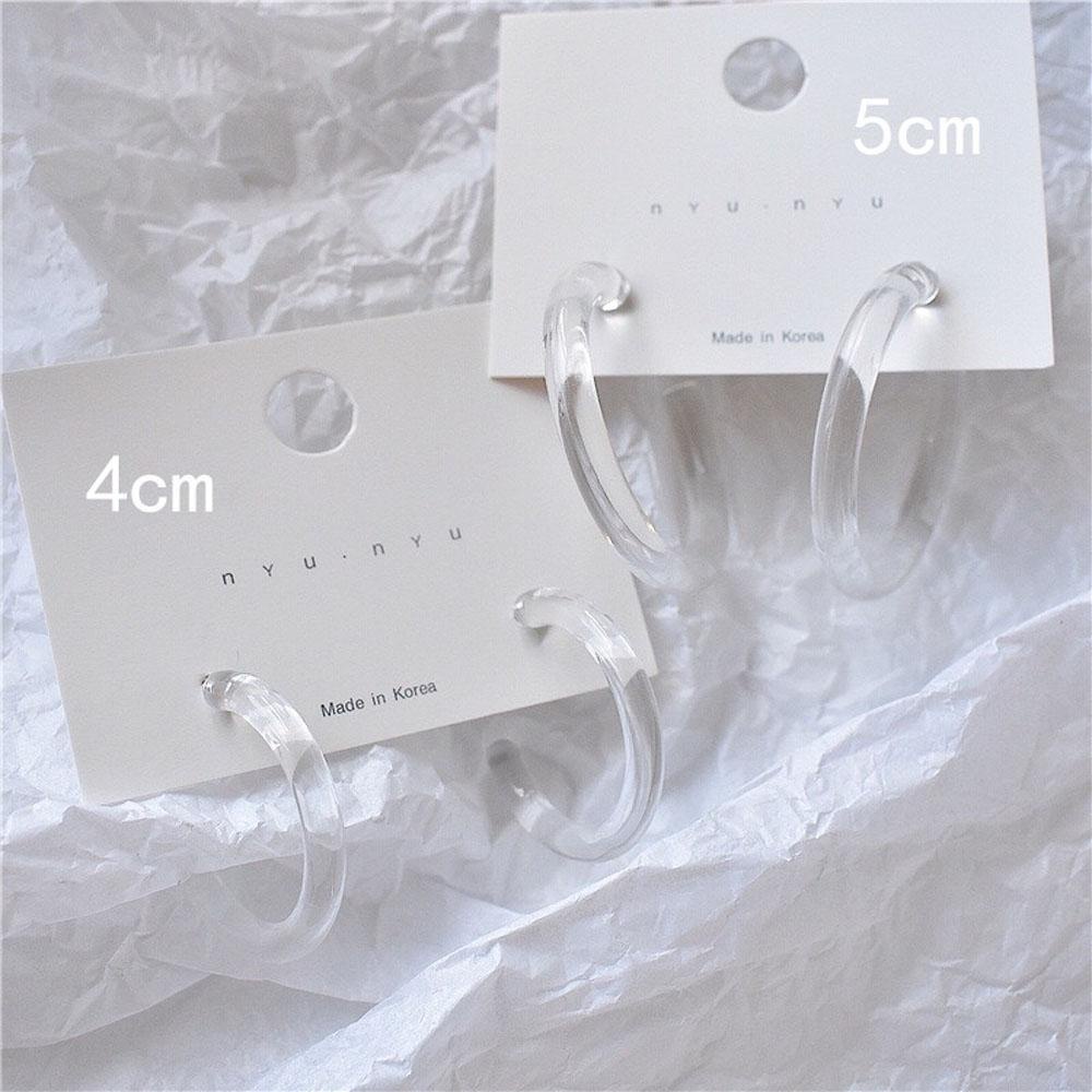 Bông Tai Dạng Xỏ Bằng Nhựa Acrylic Trong Suốt Phong Cách Pháp 2021