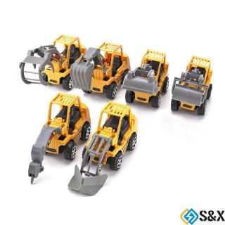 Set 6 mô hình xe công trường mini đồ chơi cho bé