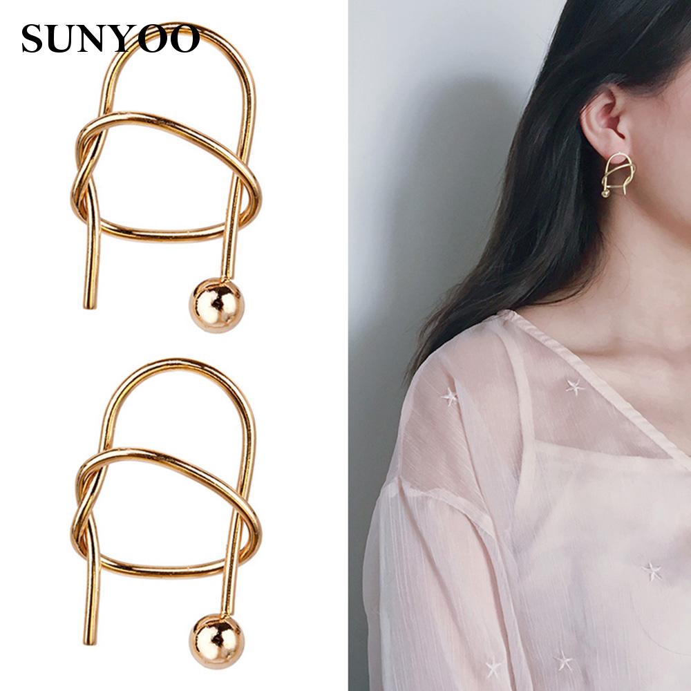  For Women Twist Knots Fashion Jewellery Gold Plated Earrings Minimalist Trendy