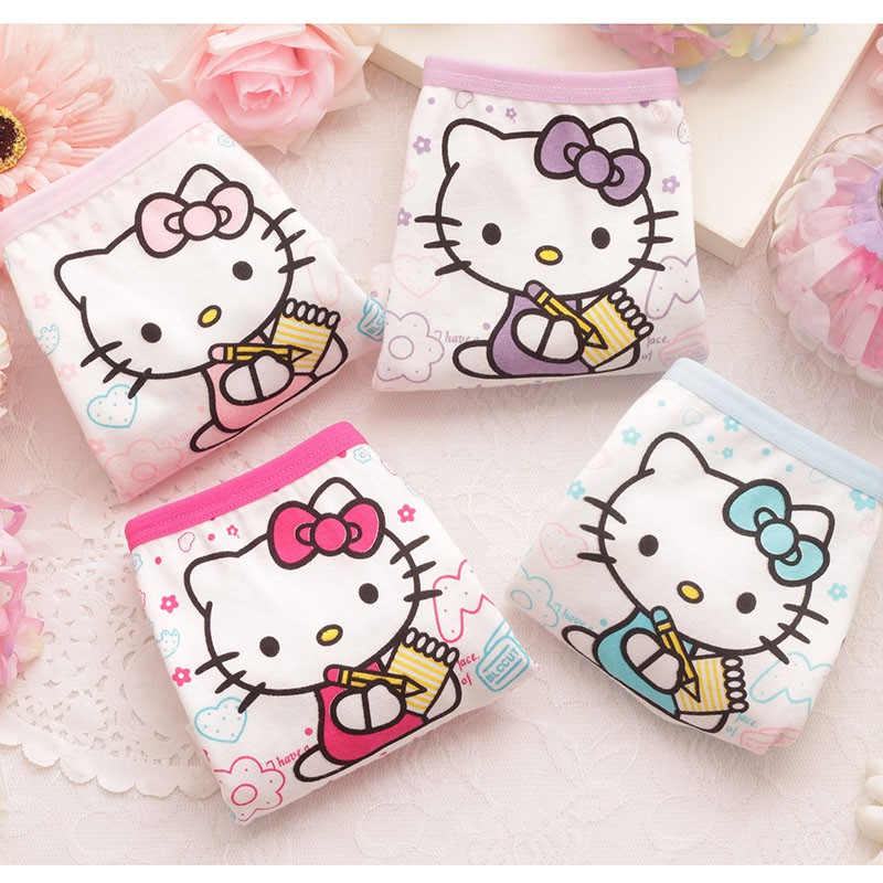 Bộ 3 Quần Lót Boxer In Hình Hello Kitty Cho Bé Gái