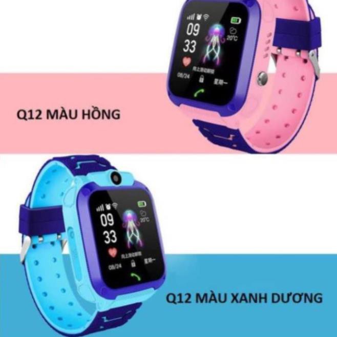 Đồng Hồ Thông Minh Smart Watch định vị Q12 sạc nam châm, chống nước, gắn sim nghe gọi như điện thoại.  - I.CASE.STORE