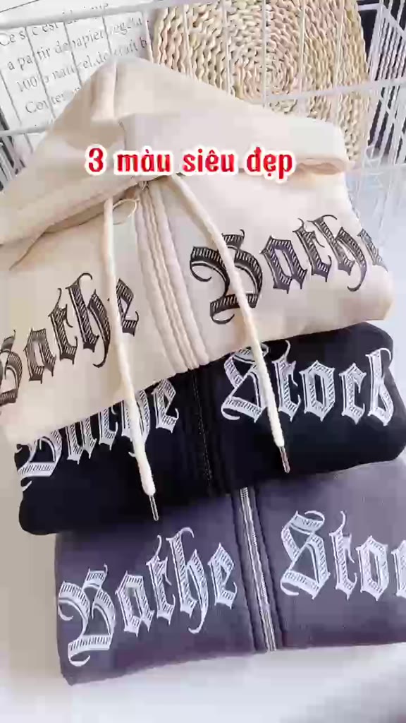áo khoác hoodie zip có khoá chất nỉ bông siêu dày in hình cá tính | BigBuy360 - bigbuy360.vn
