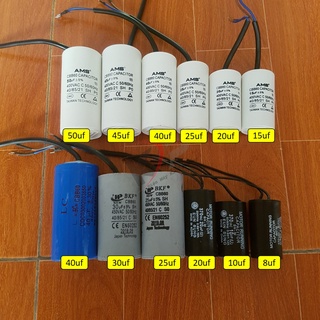 Tụ chạy CBB60 nhiều loại, tụ máy bơm, động cơ, tụ ngậm máy rửa xe (8uf, 10uf, 15uf, 20uf, 25uf, 30uf, 40uf, 45uf, 50uf)