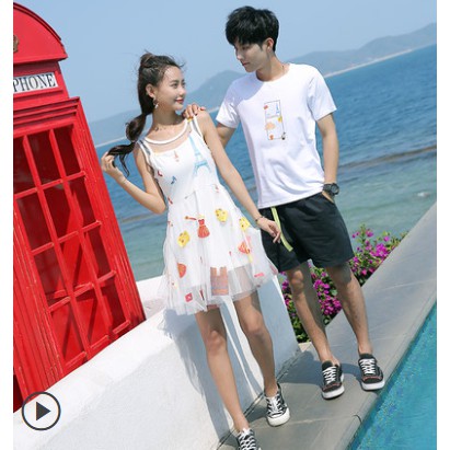 AD40   Bộ đồ đôi nâm nữ ( 1 váy nữ + 1 áo nam) họa tiết đẹp mắt