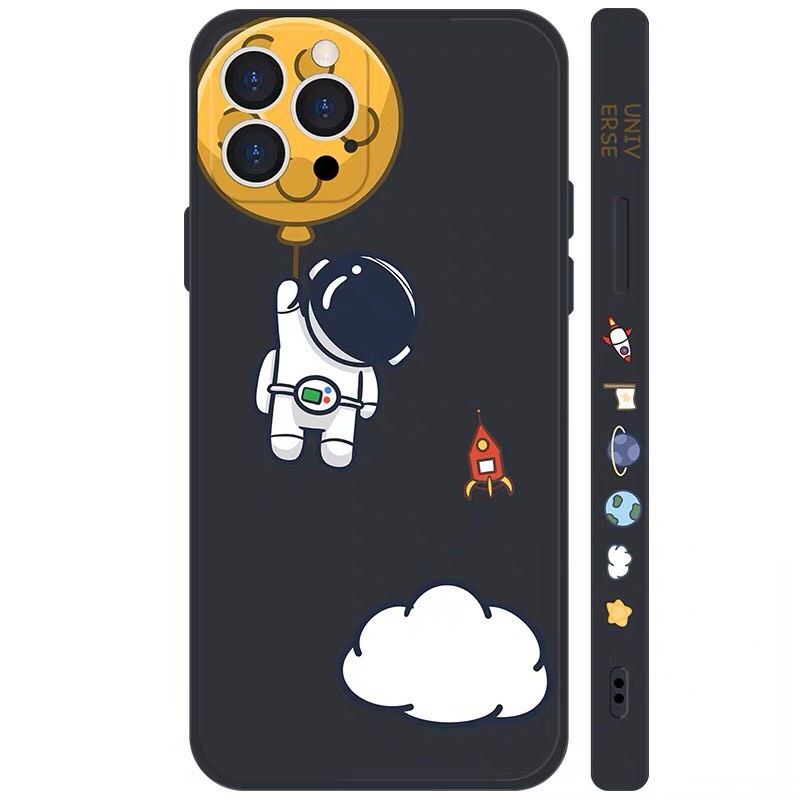 Ốp Lưng IPhone Cạnh Vuông in Hình Viền Bảo Vệ Camera Phi Hành Gia 7plus/8/8plus/x/xs/11/12/13/max/plus/promax