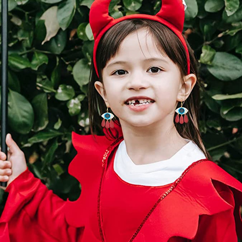 Khuyên Tai Đất Sét Polymer Hình Mắt Quỷ Nhiều Màu Độc Đáo Thời Trang Cho Nữ