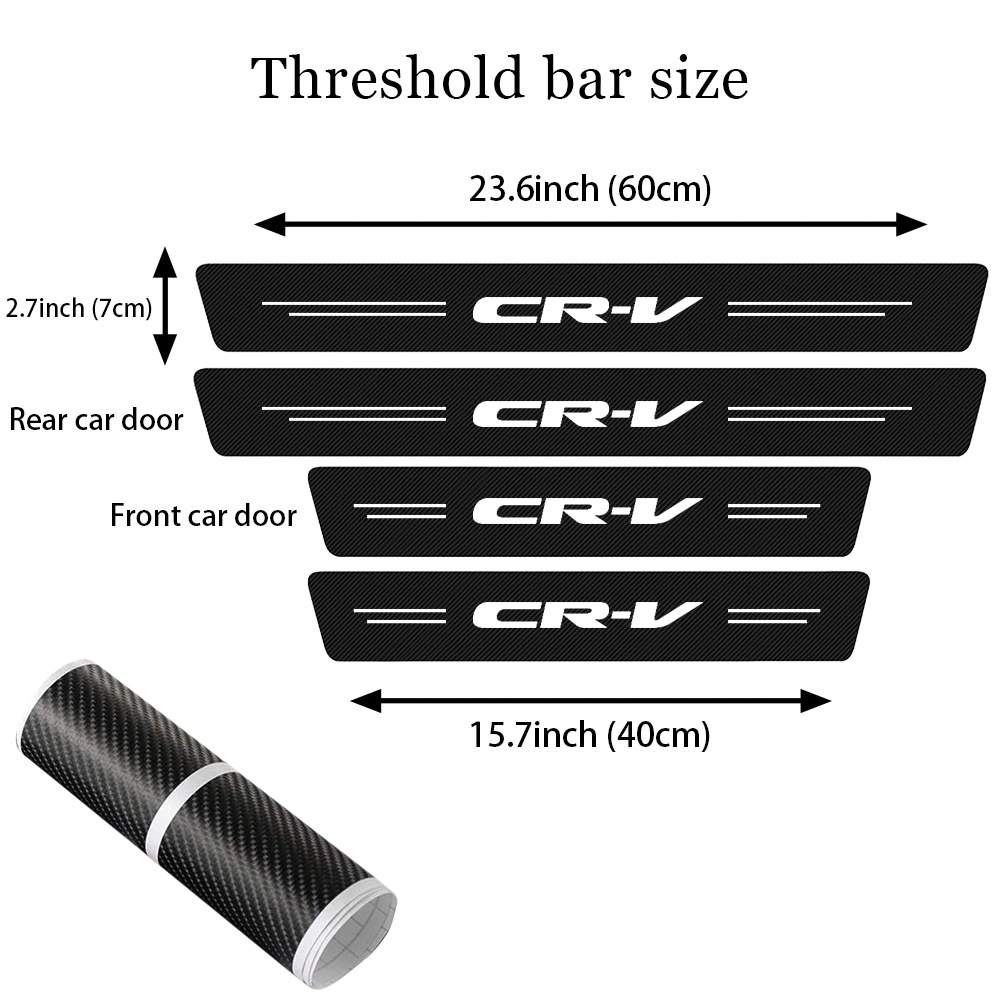 Set 4 Miếng Dán Trang Trí Cửa Xe Hơi Honda CR-V CRV CR V Word Bằng Sợi Carbon