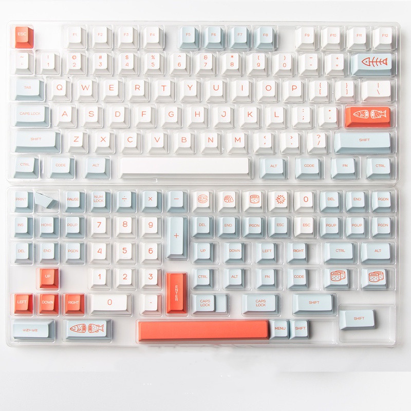 Keycap cá hồi Cherry Profile đơn giản PBT Dye thăng hoa bàn phím cơ học keycap 141 phím