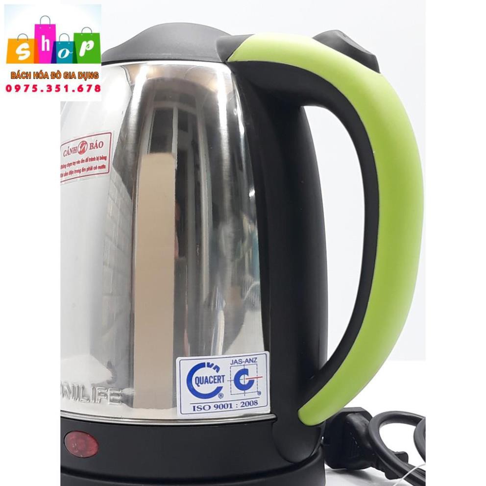 Ấm siêu tốc Unilife 1.8 lít - Ấm siêu tốc inox 1800ml chính hãng cao cấp siêu bền