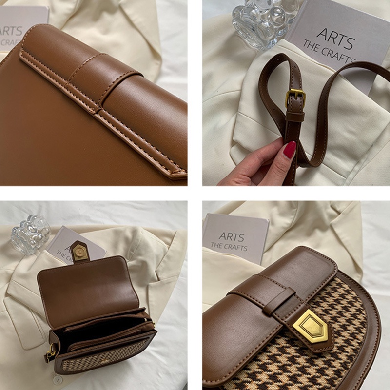 Túi đeo chéo vai IELGY họa tiết sọc caro thời trang sành điệu cho nữ