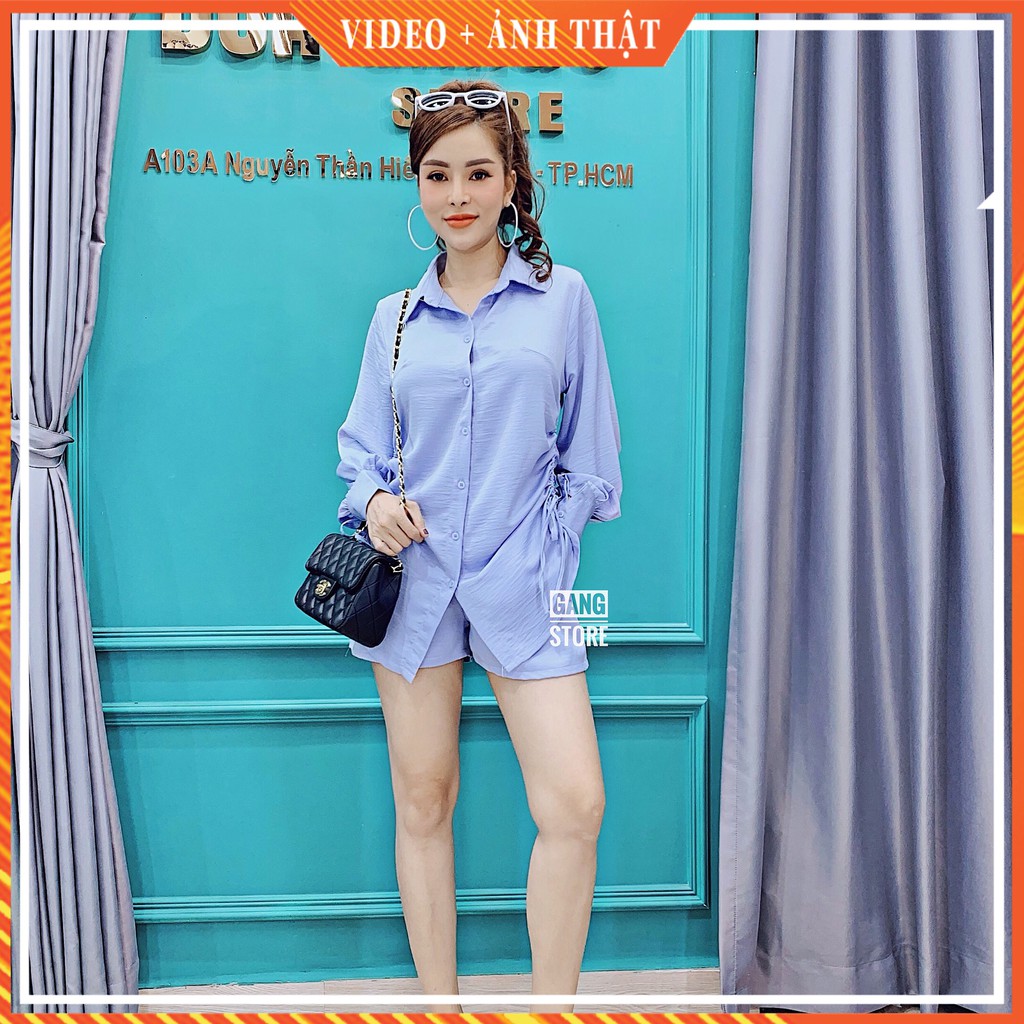 Bộ sơ mi dây rút kèm quần cá tính nhiều màu Dưa Gang Store SMR01 chính hãng | BigBuy360 - bigbuy360.vn